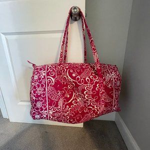 Vera Bradley large duffel in "twirly bird pink"